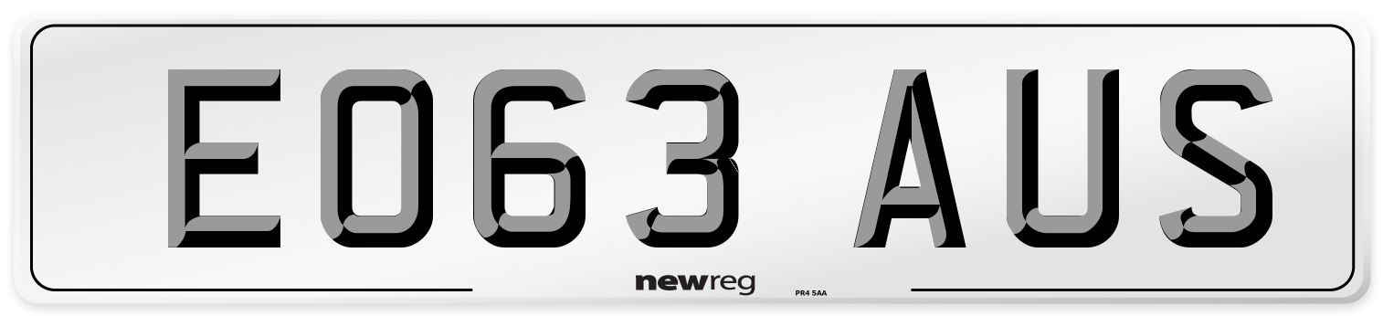 EO63 AUS Number Plate from New Reg